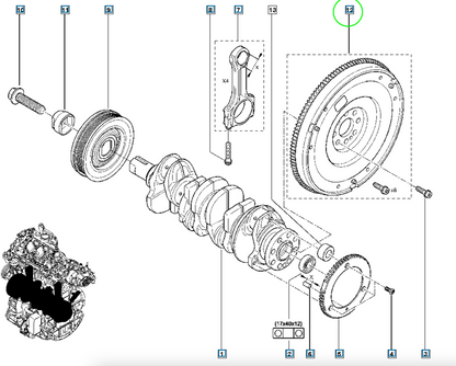 Pièce d'origine Volant moteur bimasse pour Renault Laguna II III 123005633R