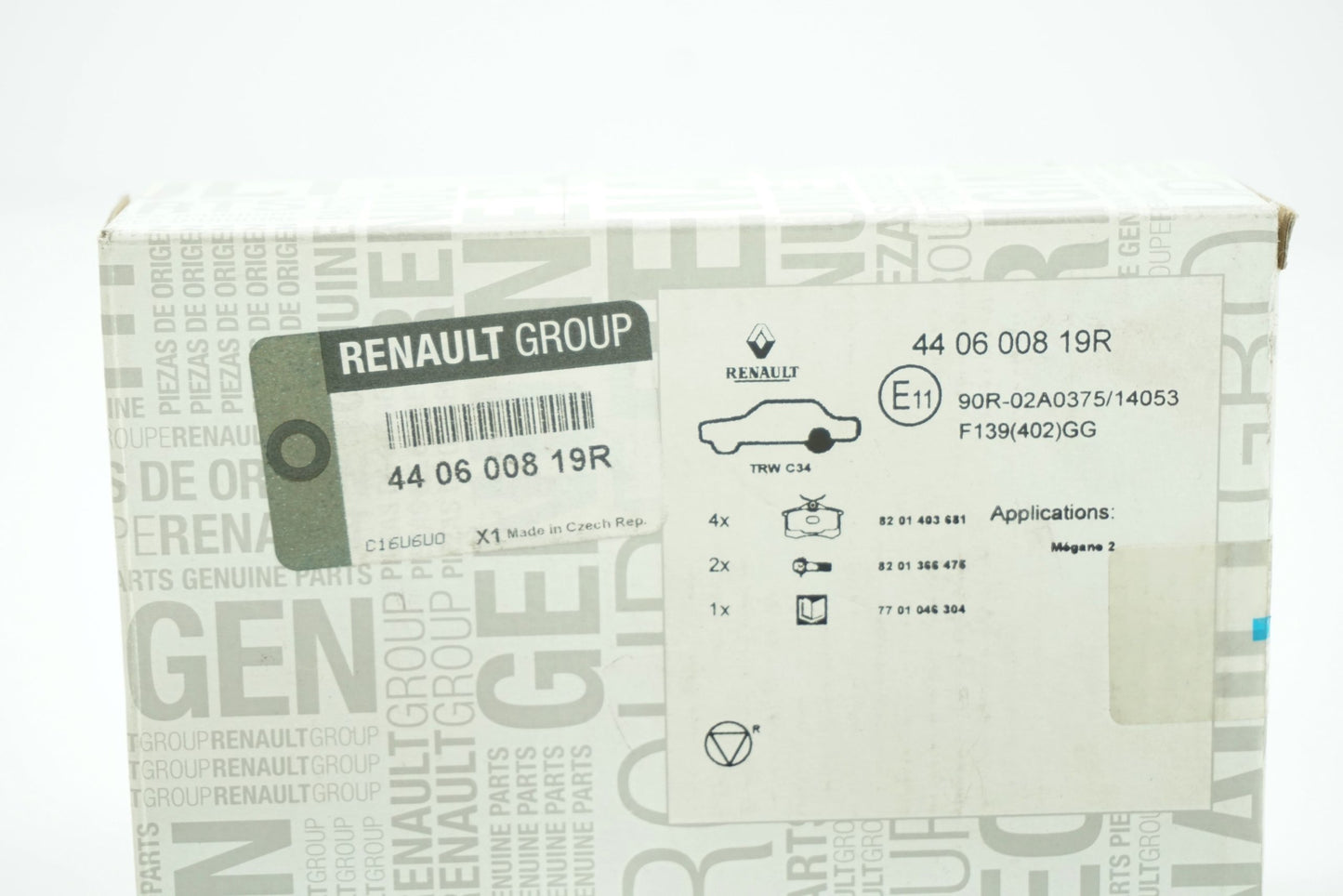Pièce d'origine Plaquettes de frein arrière pour Renault Megane Clio Espace Scenic 440600819R