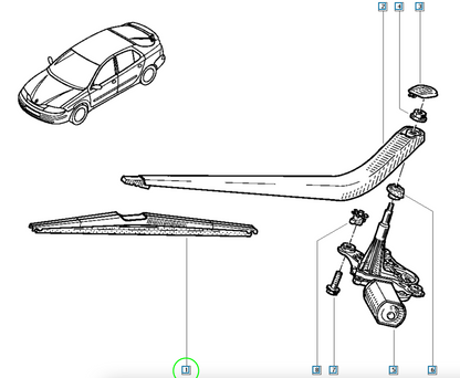 Pièce d'origine Balai d'essuie-glace 500 mm pour Renault Laguna II 7701049002