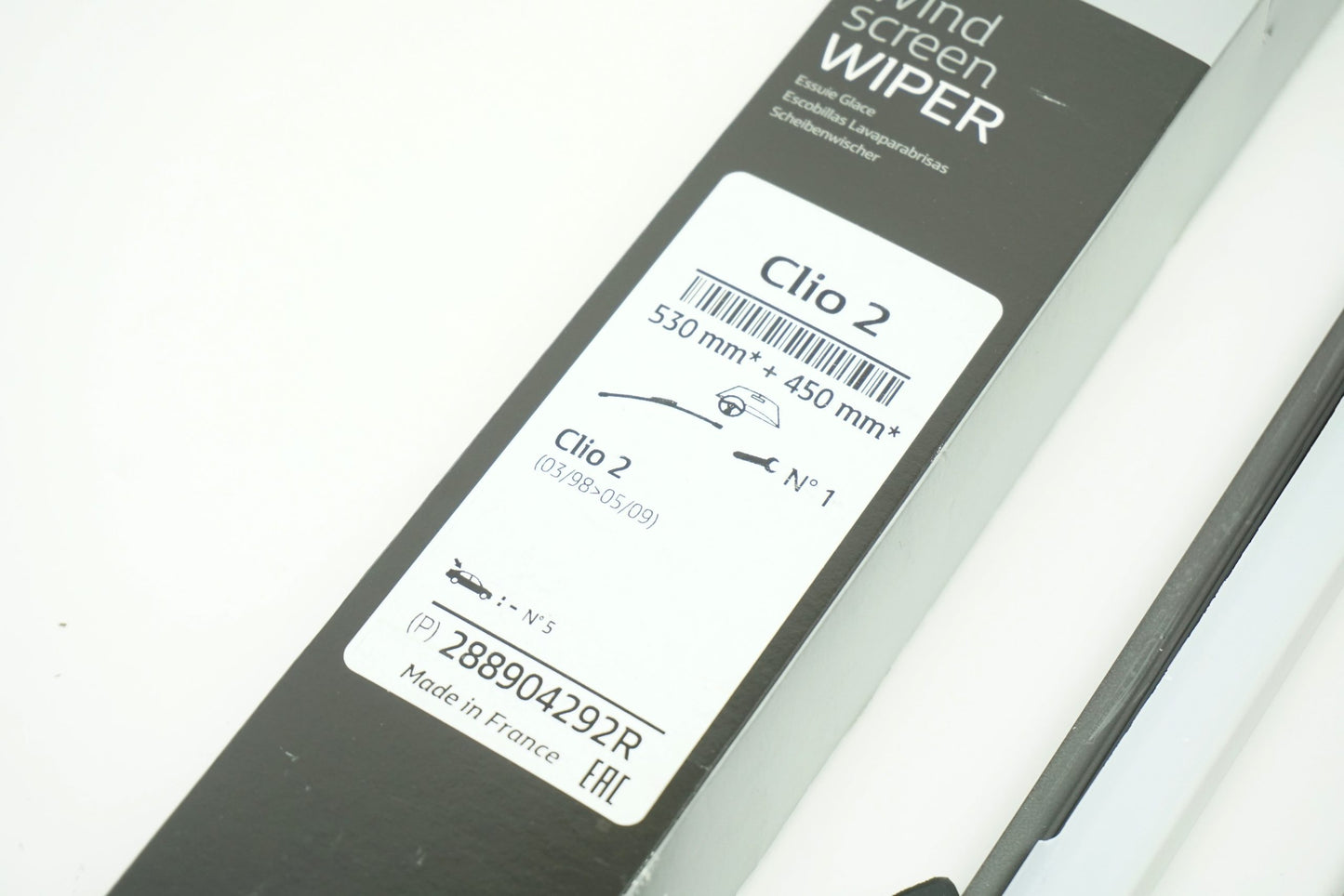 Pièce d'origine Balais d'essuie-glace 530 450 mm pour Renault Clio II 288904292R