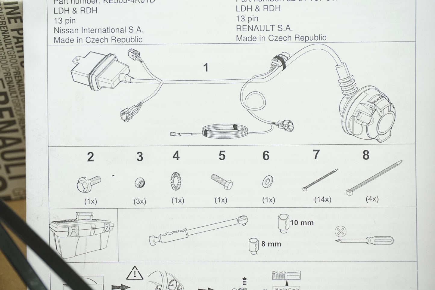 Pièce d'origine Faisceau d'attelage pour Nissan Navara Renault Alaskan 8201707847