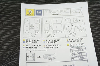 Pièce d'origine Housses de siège grises pour Renault Trafic III 8201409819