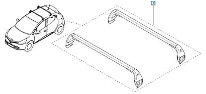 Pièce d'origine Barres de toit transversales pour Renault Clio IV Grandtour 8201321621
