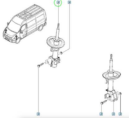 Pièce d'origine Amortisseur avant pour Renault Master III 543024506R
