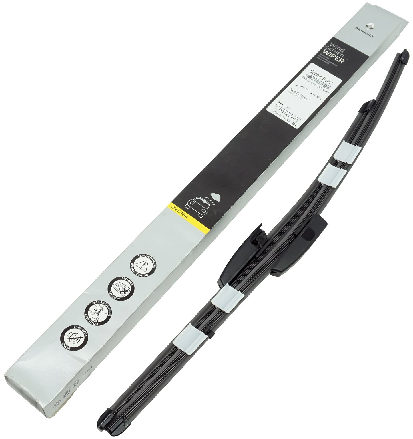 Pièce d'origine Balais d'essuie-glace 650 550 mm pour Renault Grand Scenic II 7711230011
