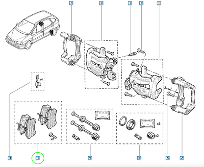 Pièce d'origine Plaquettes de frein arrière pour Renault Megane Clio Modus 440605839R
