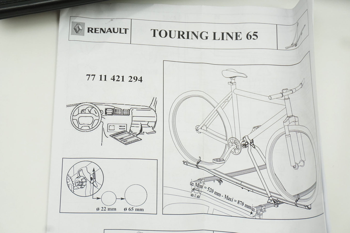 Pièce d'origine Porte-vélos pour Renault 7711421294