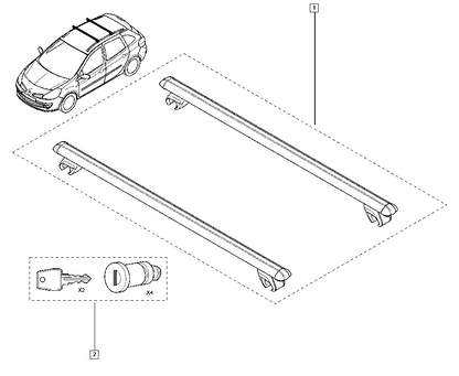 Barres de toit pour Renault Clio III Laguna III 7711422448
