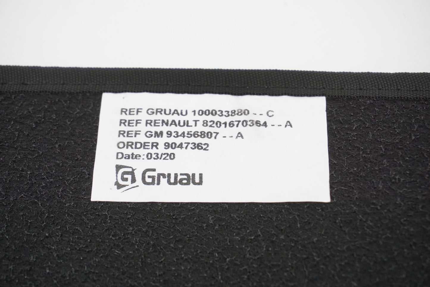 Tapis de sol en velours pour Renault Trafic III Opel Vivaro 8201409344