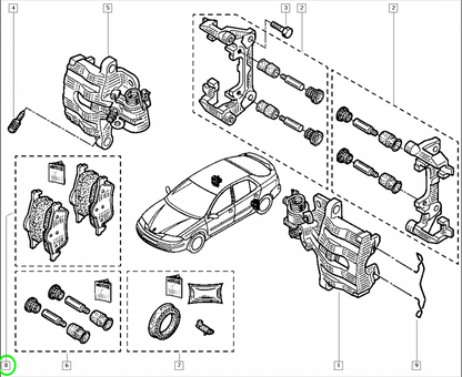 Pièce d'origine Plaquettes de frein arrière pour Renault Laguna II 7701207996