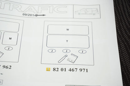 Pièce d'origine Housse de siège avec garniture pour Renault Trafic III 8201467971