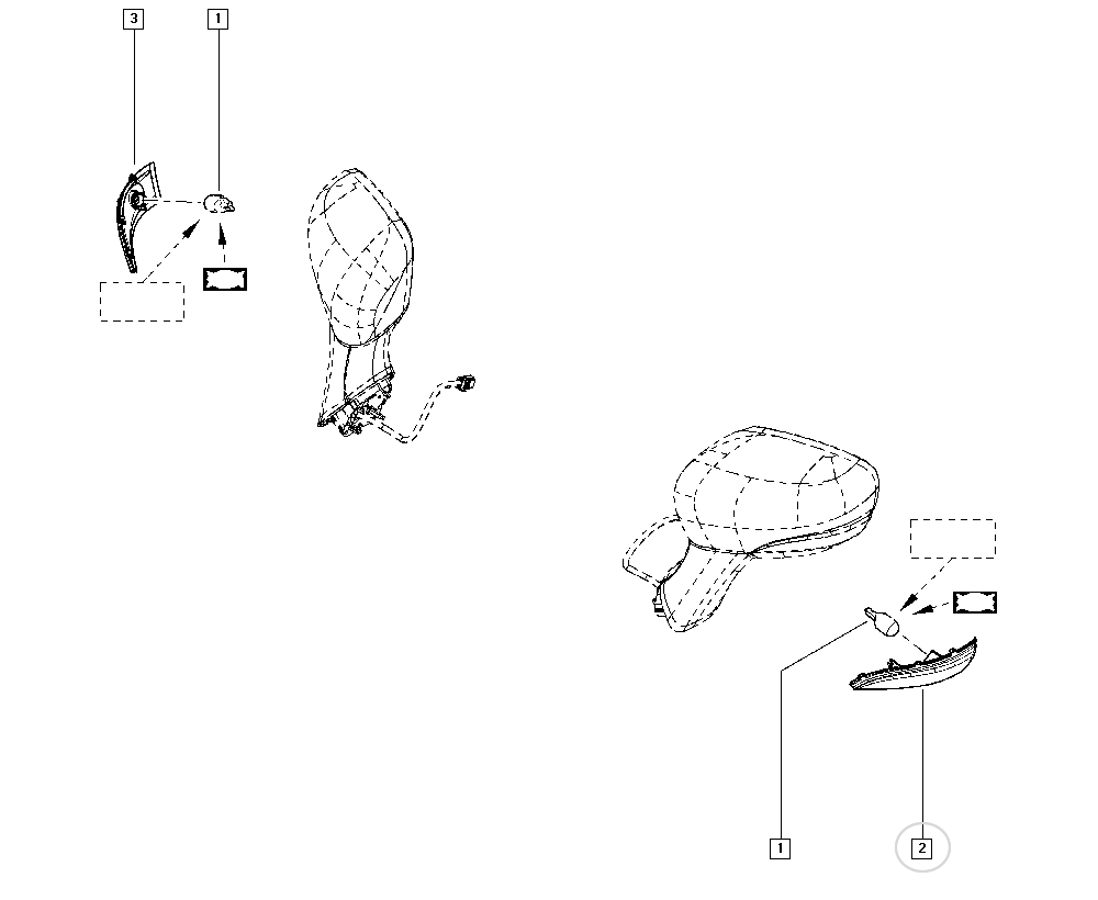 Pièce d'origine Répétiteur de rétroviseur LED pour Renault Captur Clio 261657934R