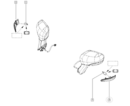 Pièce d'origine Répétiteur de rétroviseur LED pour Renault Captur Clio 261657934R