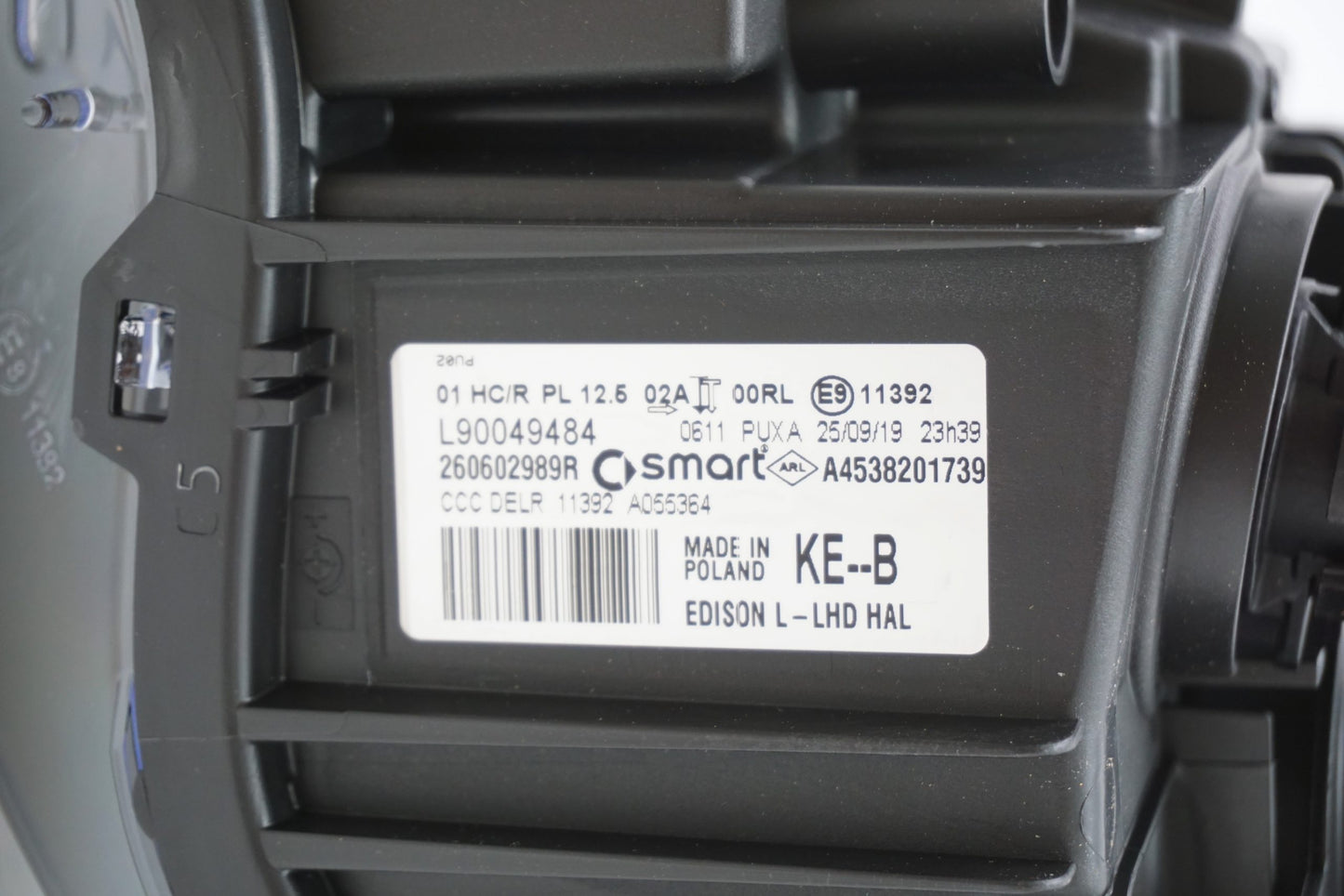 Pièce d'origine Phare avant gauche pour Smart A4538201739