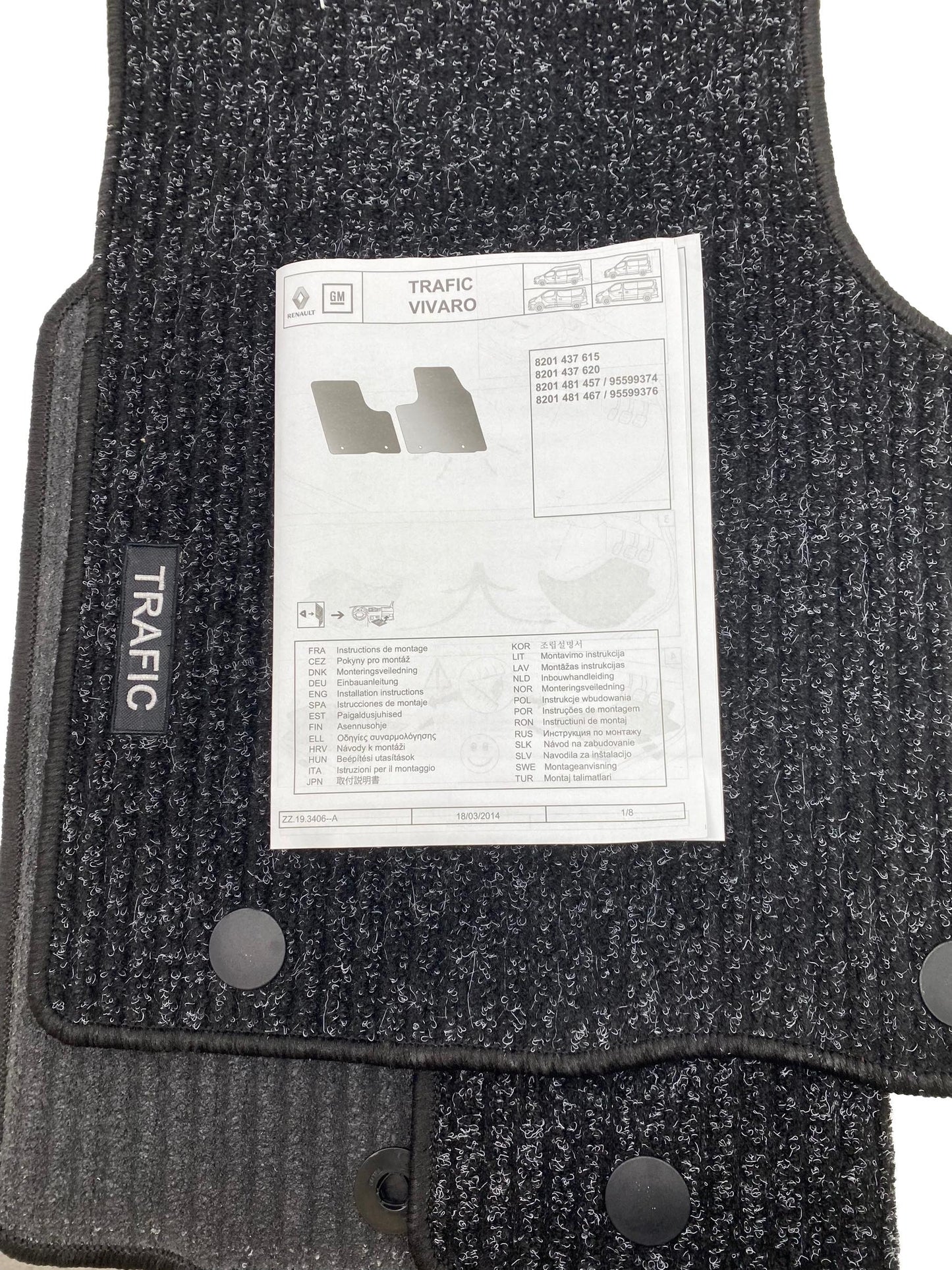 Pièce d'origine Tapis de sol pour Renault Trafic III 8201481457