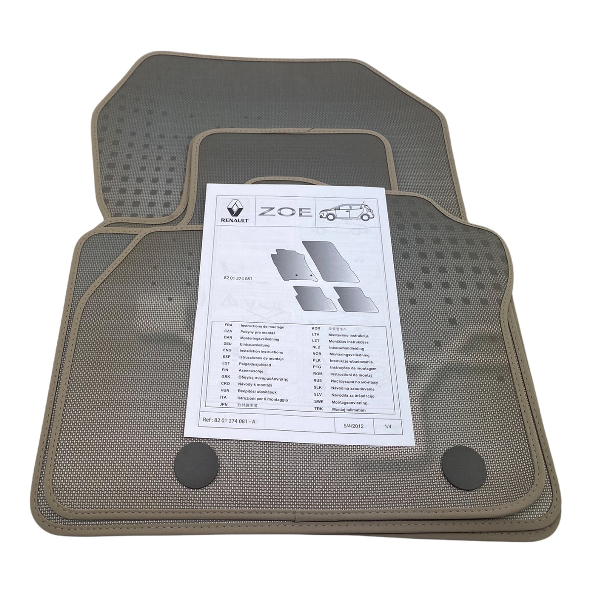 Pièce d'origine Tapis de sol caoutchouc pour Renault Zoe ZE 8201274081