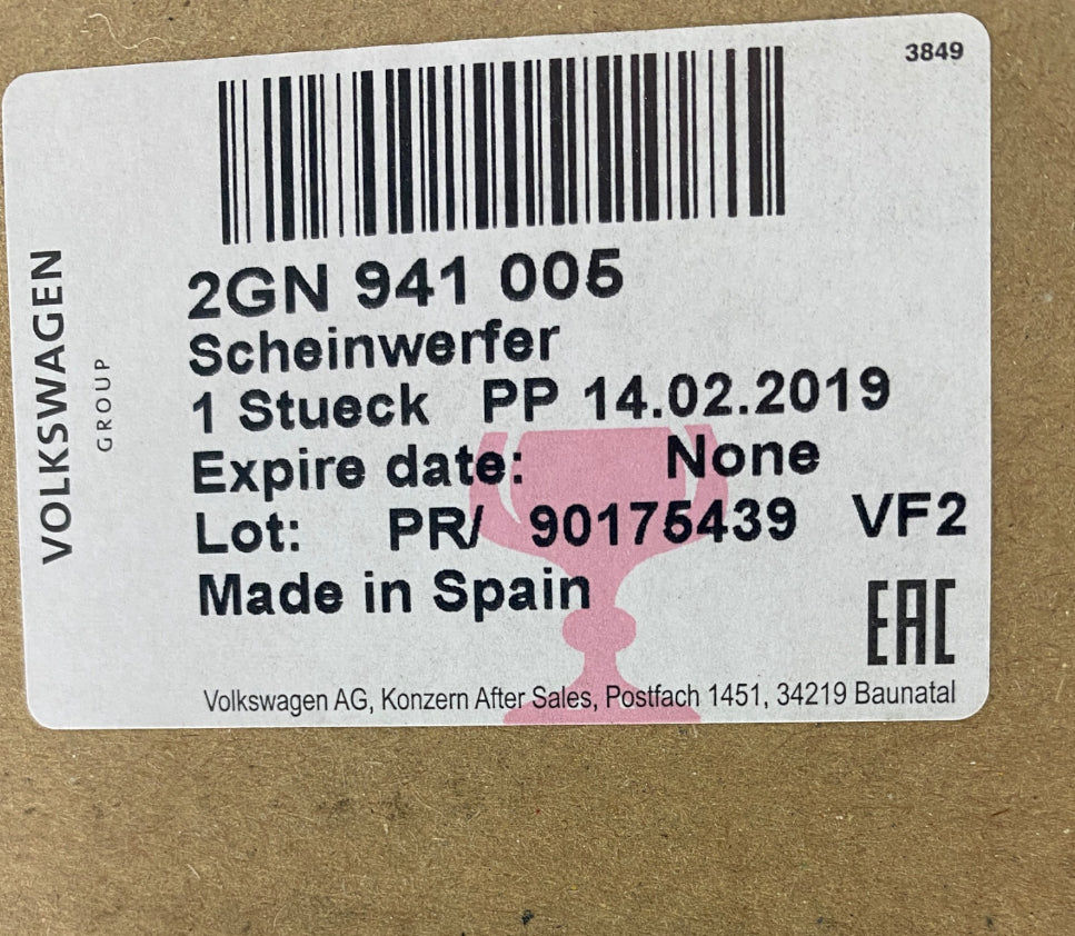 Pièce d'origine Phare avant gauche pour Volkswagen T-Cross 2GN941005