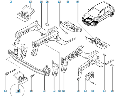 Pièce d'origine Kit de réparation clips de fixation avant pour Renault Clio III 600380651R