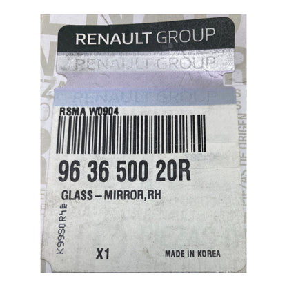 Pièce d'origine Verre de rétroviseur gauche pour Renault Arkana 963650020R
