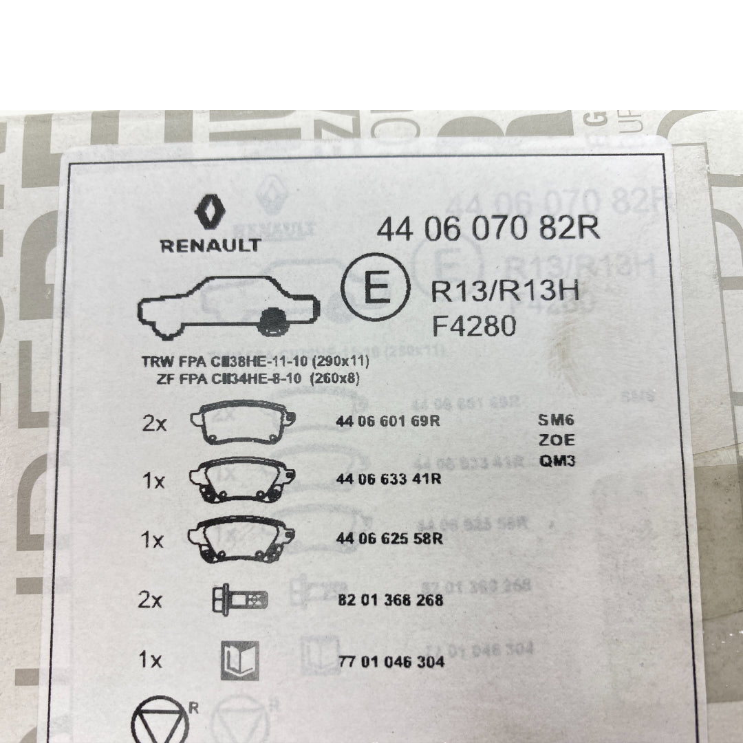 Pièce d'origine Plaquettes de frein arrière pour Renault Talisman berline 440607082R