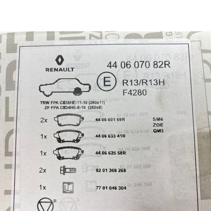 Pièce d'origine Plaquettes de frein arrière pour Renault Talisman berline 440607082R