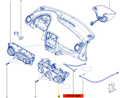 Pièce d'origine Commande de chauffage pour Renault Clio IV E1072485A
