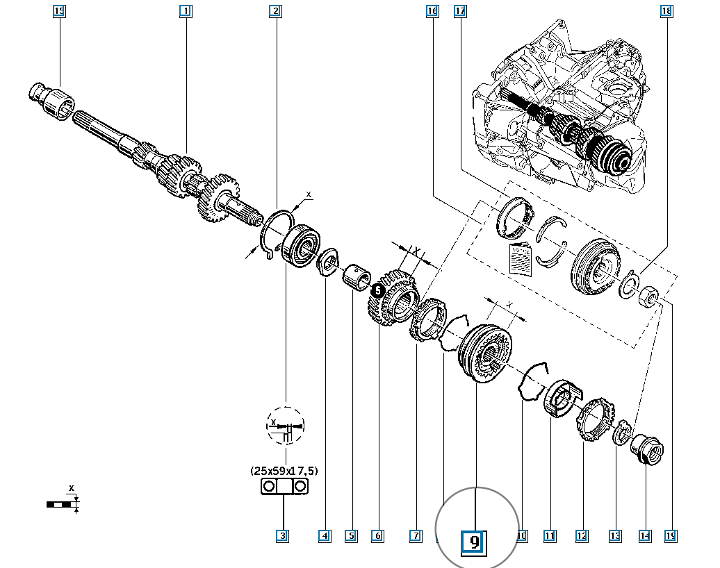 Pièce d'origine Anneau de synchronisation 5e vitesse pour Renault 8200671778