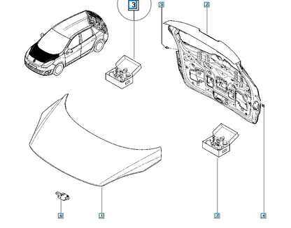 Pièce d'origine Kit de montage capot moteur pour Renault Scenic III 900994642R