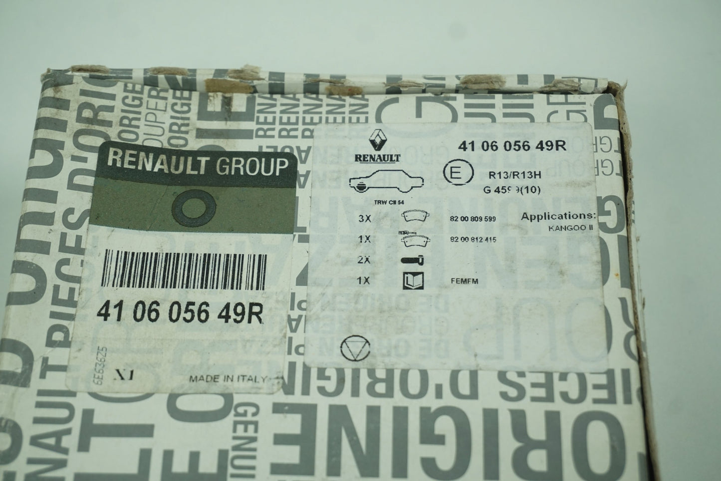 Pièce d'origine Jeu de plaquettes de frein avant pour Renault Kangoo II 410605649R