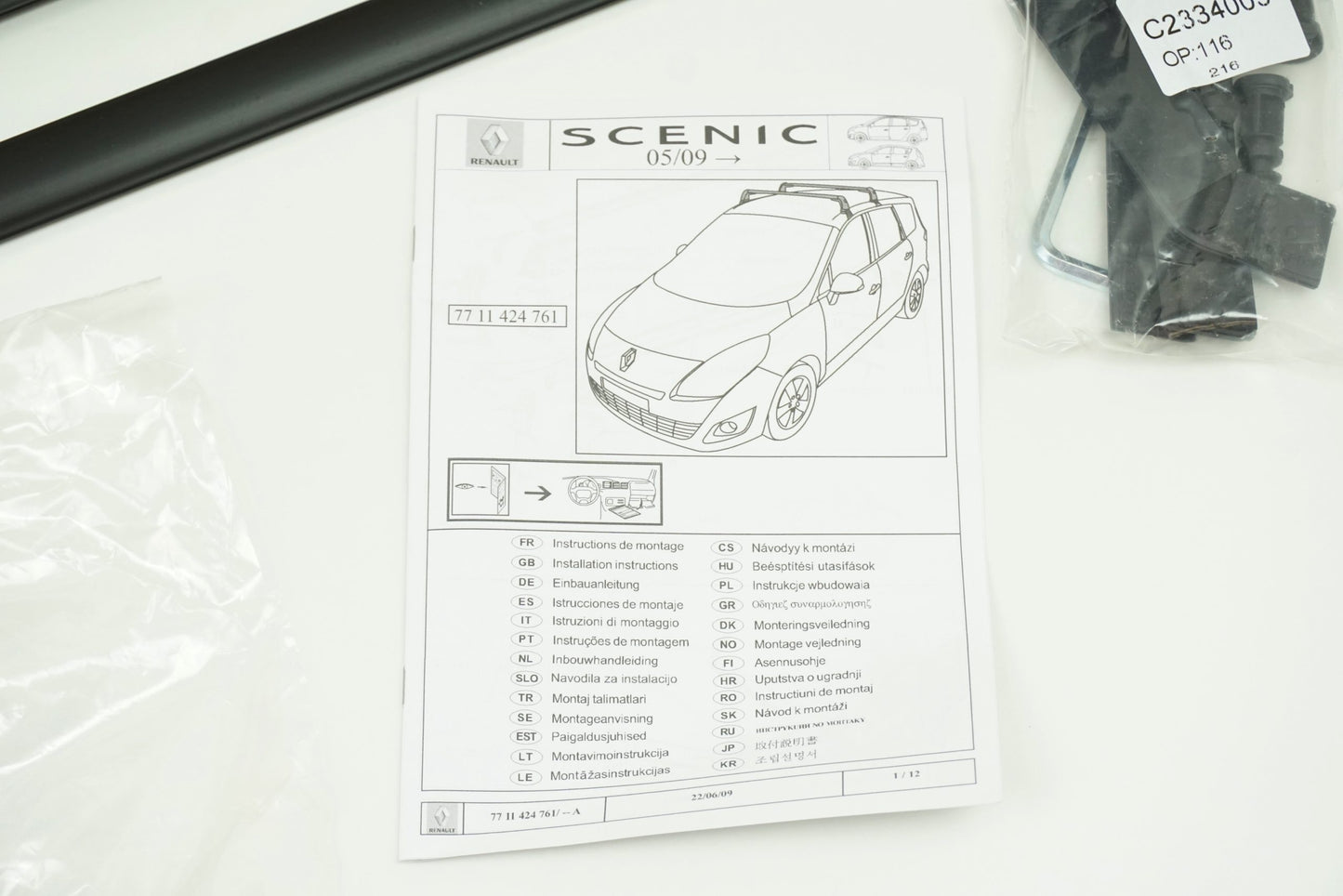 Pièce d'origine Barres de toit transversales pour Renault Scenic III 7711424761