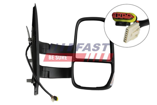 RETROVISEUR EXTÉRIEUR IVECO DAILY 14> ÉLECTRIQUE LONG DROIT CHAUFFÉ 7-PIN + 2-PIN.
