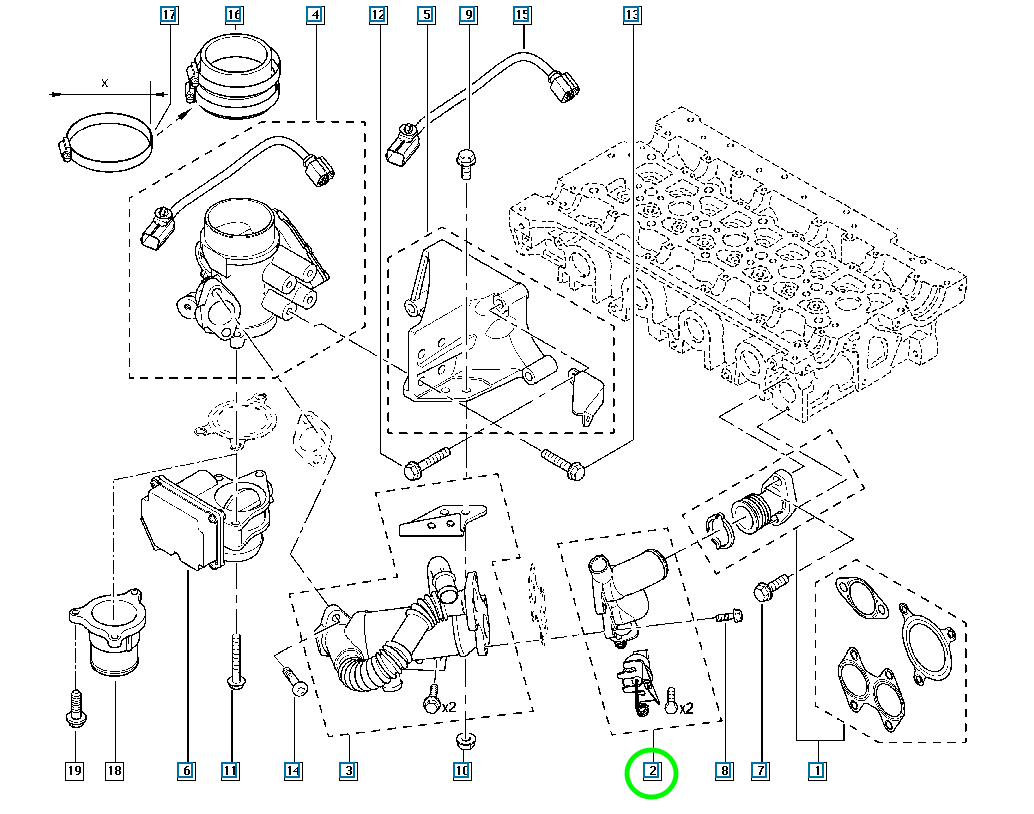 Pièce d'origine Vanne EGR pour Renault Master II 2.5 dCi 7701209368