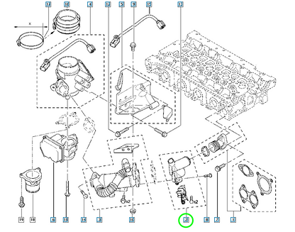 Pièce d'origine Vanne EGR pour Renault Master II 2.5 dCi 7701209368