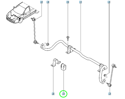 Pièce d'origine Silentbloc de barre stabilisatrice pour Renault Laguna III 546130003R