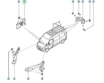 Pièce d'origine Charnière de porte avant gauche pour Renault Master III 804000006R