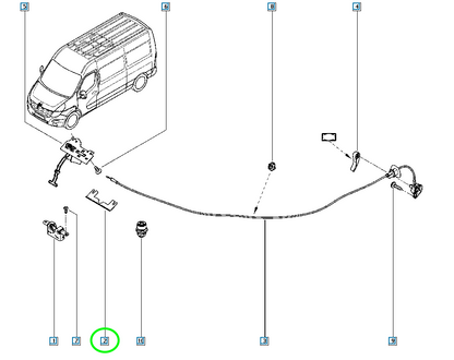 Pièce d'origine Support de capot moteur pour Renault Master III 833977871R