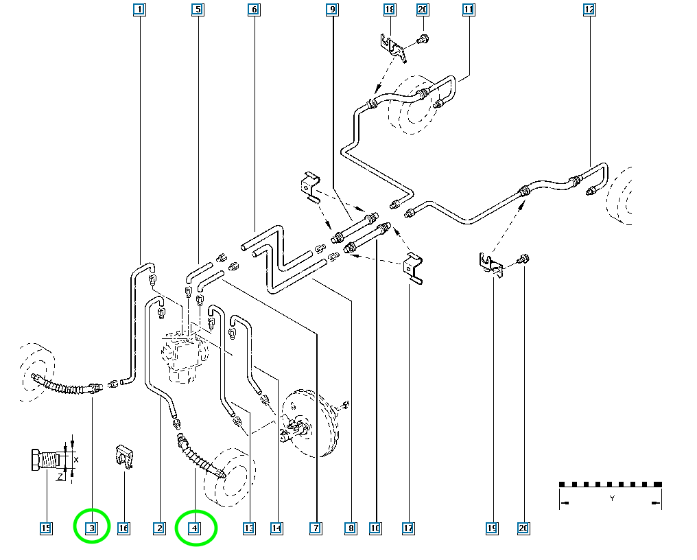 Pièce d'origine Flexible de frein pour Renault Laguna III 462100014R