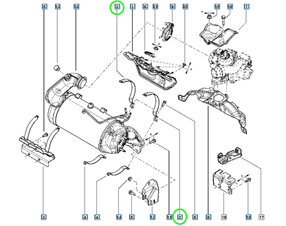 Pièce d'origine Collier de support de catalyseur pour Renault 208196144R