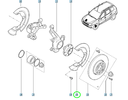 Pièce d'origine Déflecteur de disque de frein pour Dacia Duster 411618034R