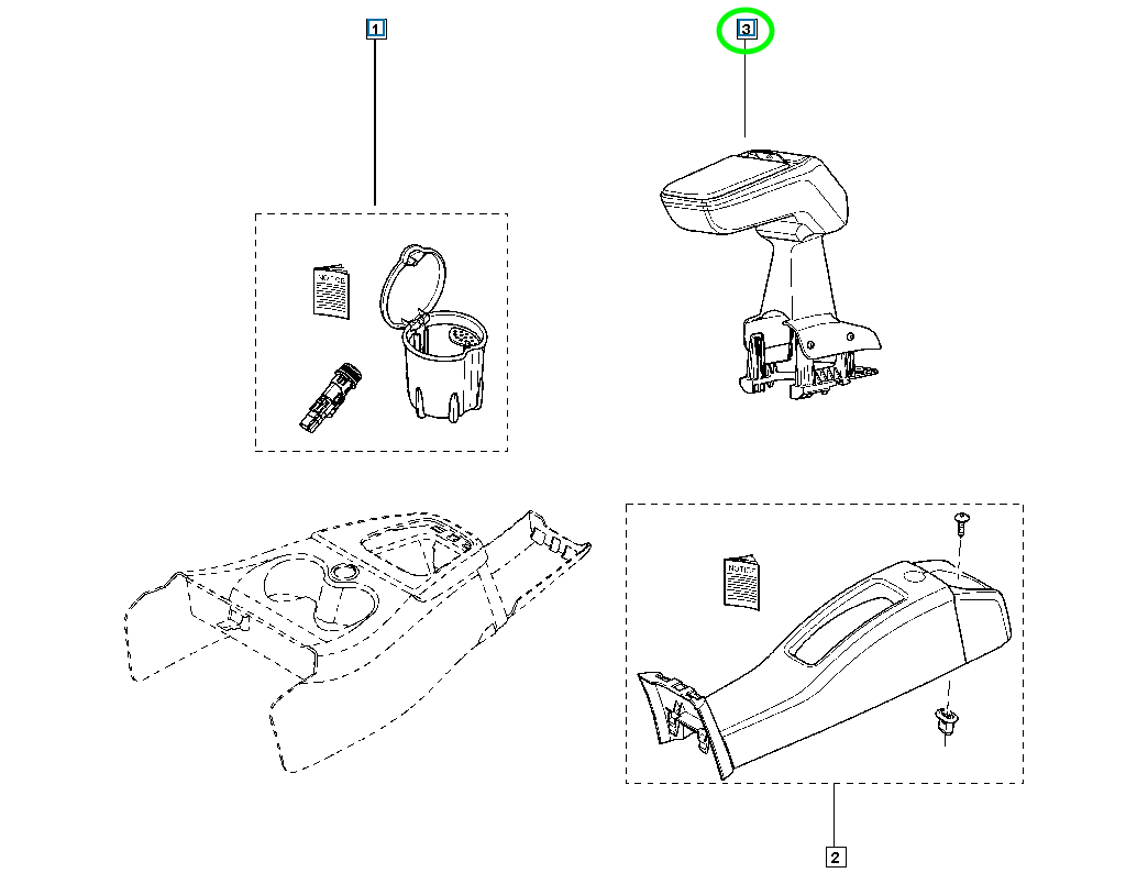 Pièce d'origine Accoudoir pour Dacia Dokker Lodgy 8201521527