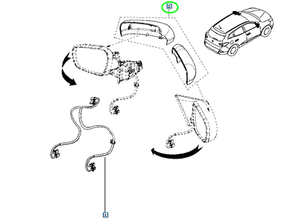 Pièce d'origine Coques de rétroviseur chromées pour Renault Kadjar Scénic IV Koleos 8201668740
