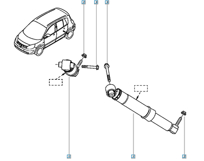 Pièce d'origine Amortisseur arrière pour Renault Mégane II Scénic II 8200415734