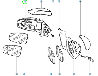 Pièce d'origine Rétroviseur extérieur électrique gauche pour Renault Espace IV 7701053701