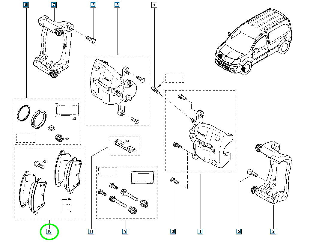 Pièce d'origine Plaquettes de frein avant pour Renault Kangoo II 410605649R