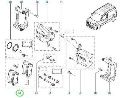 Pièce d'origine Plaquettes de frein avant pour Renault Kangoo II 410605649R