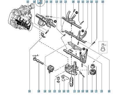 Pièce d'origine Arbre de boîte de vitesses pour Renault Clio II Laguna 7701718737