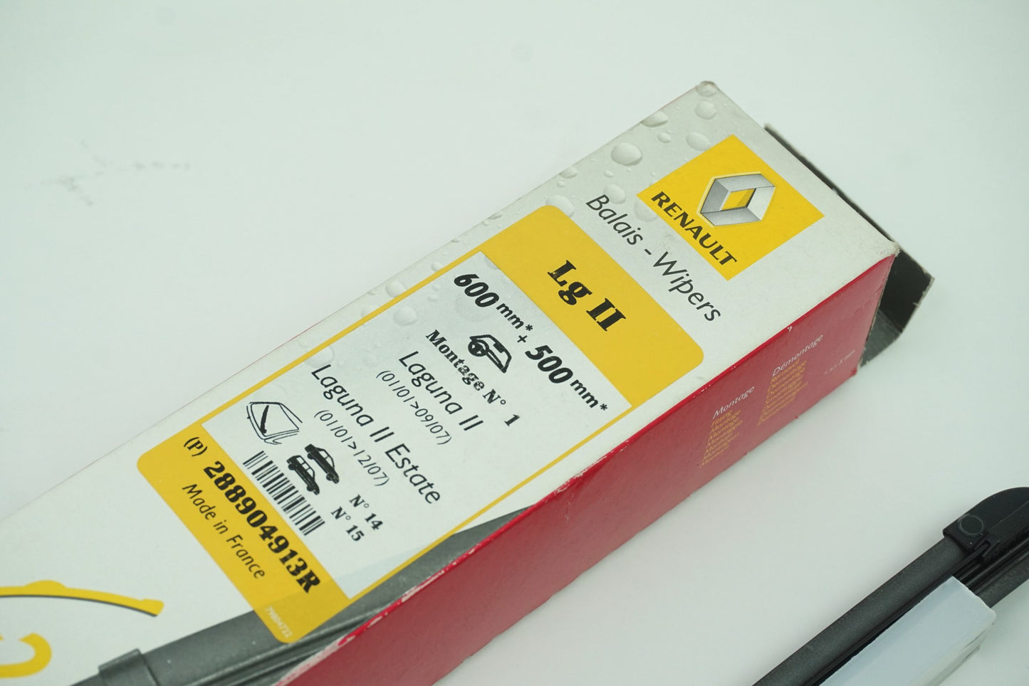 Pièce d'origine Balais d'essuie-glace avant pour Renault Laguna II 288904913R