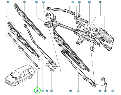 Pièce d'origine Balais d'essuie-glace avant pour Renault Laguna I 288900701R