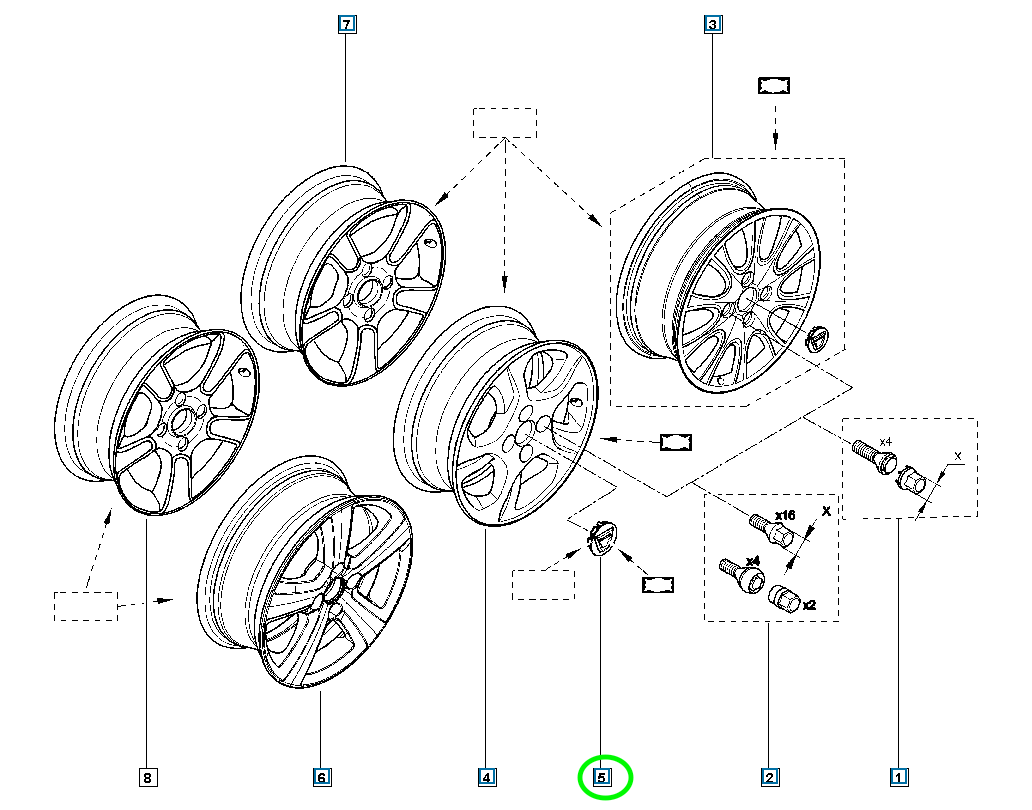 Pièce d'origine Enjoliveur central de roue pour Dacia 403156671R