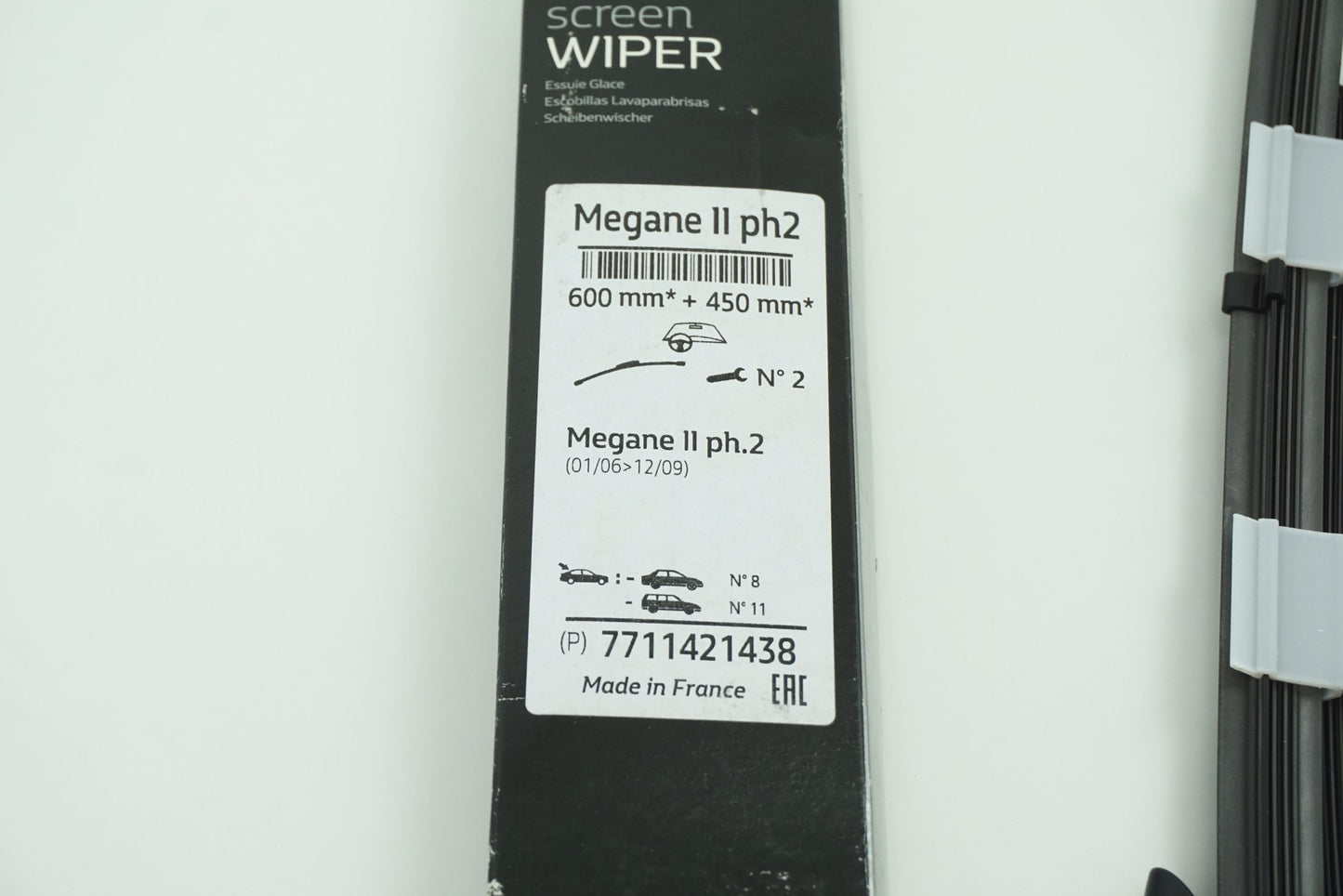Pièce d'origine Balais d'essuie-glace avant pour Renault Mégane II 7711421438